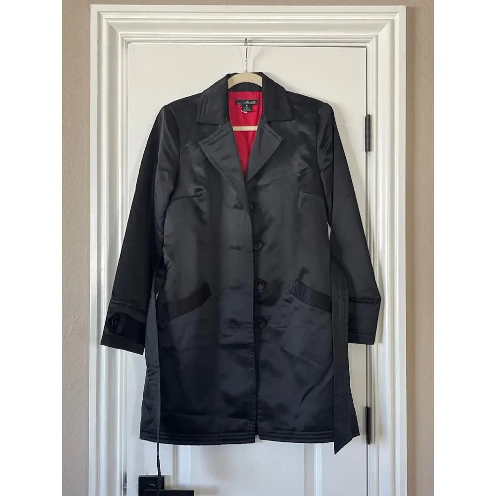 Women’s Willi Smith Lined Belted Jacket Coat Size Medium - Picture 3 of 6